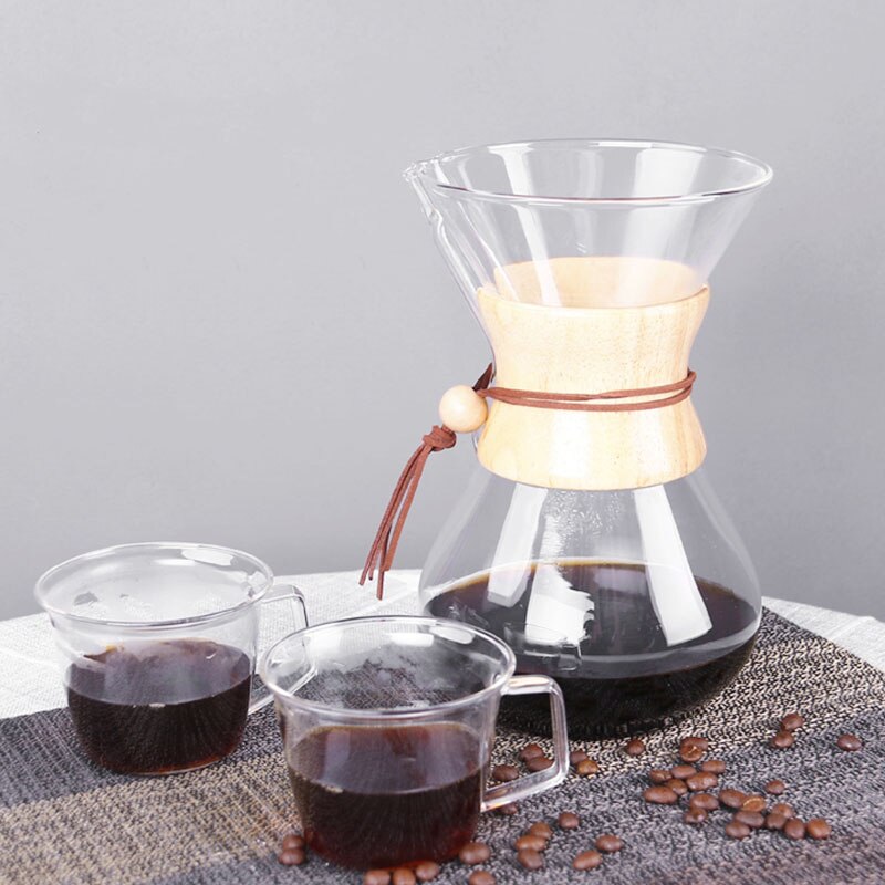 400Ml 600Ml 800Ml Slip Glas Koffiezetapparaat Koffie Pot Espresso Koffie Machine Met Rvs Filter Pot