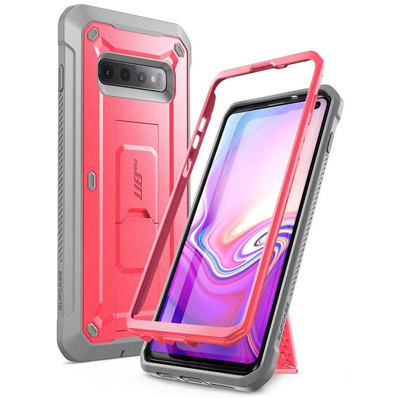 Supcase Voor Samsung Galaxy S10 Case 6.1 Inch Ub Pro Full-Body Robuuste Holster Kickstand Case Zonder Ingebouwde in Screen Protector: Pink