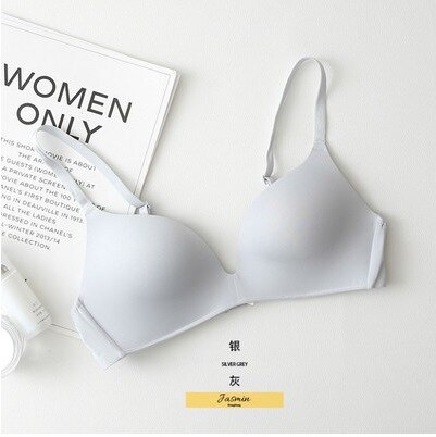 Seamless Bras for Women Push Up Bra No Wire Brassiere A B Cup Underwear Sexy Bra Three Quarters 3/4 Cup Lingerie Thin Soft Sexy: Silver Gray / 75 AB