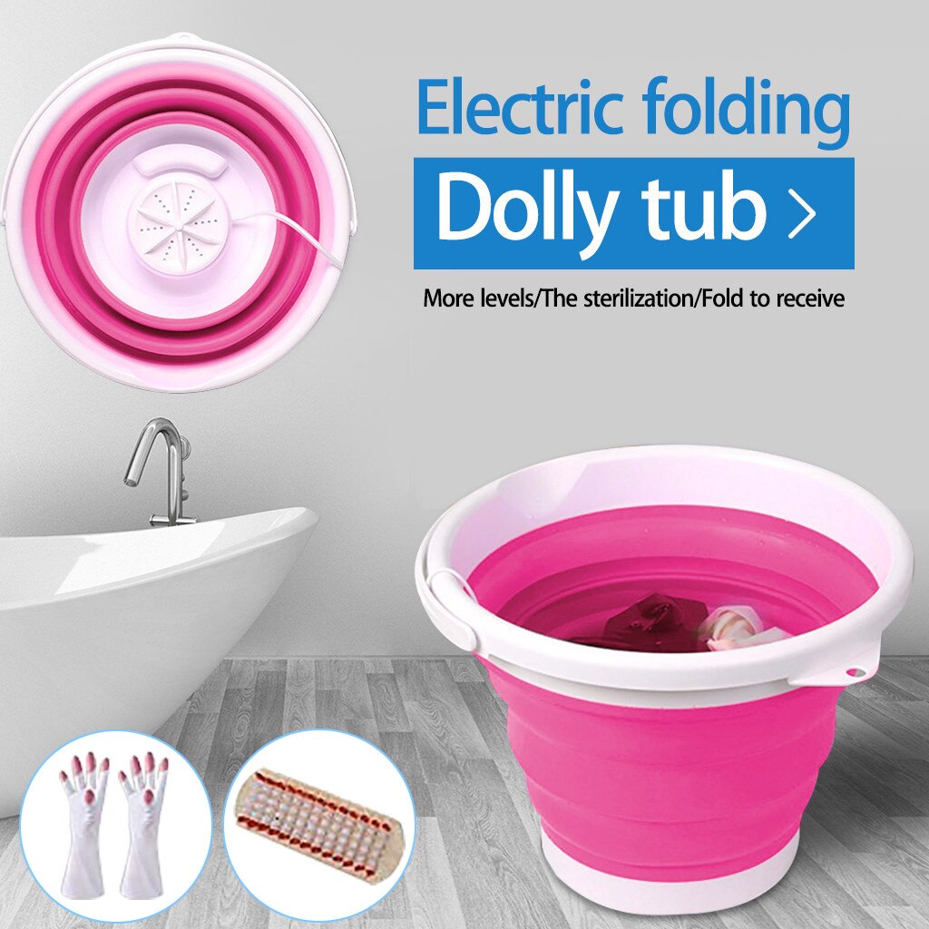 Draagbare mini turbo wasmachine met opvouwbare, op usb-aangedreven wasmachine, opvouwbare wastrommel wasmachine