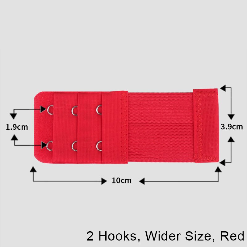 Elastische Gürtel Unterwäsche Bh Verlängerung Schmale Zwei 2 Schnalle Verschluss Für Bh Verlängerung Zubehör Drei 3 Haken Und Auge Band: 2 Haken WS rot