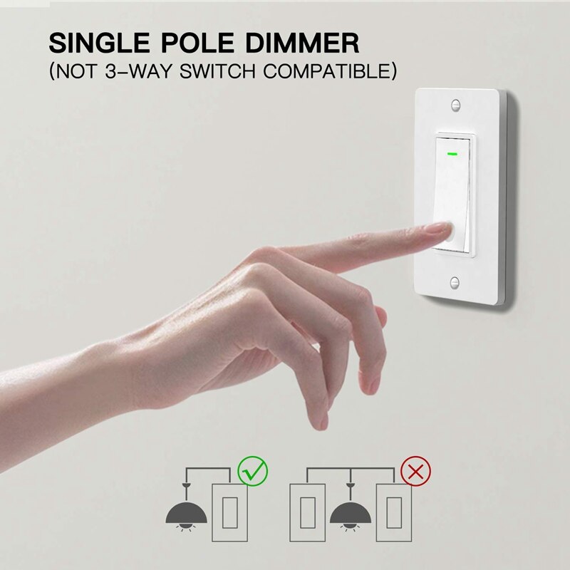 Smart Light Switch, Neutral Wire Required, 2.4Ghz Wi-Fi Light Switch, Works with Alexa, Google Assistant and IFTTT, Schedule, Re