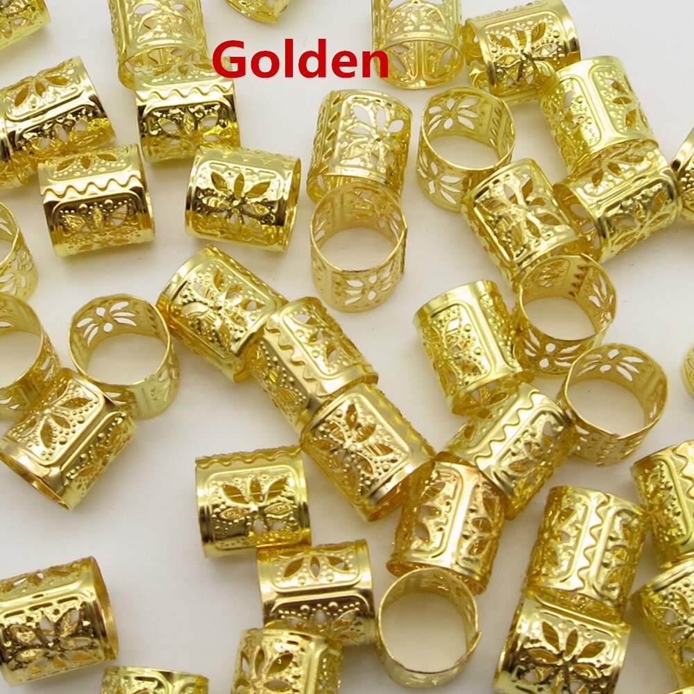 100 stks/pak verstelbare Golden/Zilver Kids vrouwen Doos haar dread Vlechten dreadlock Kralen manchetten clips Micro Ring Accessoires