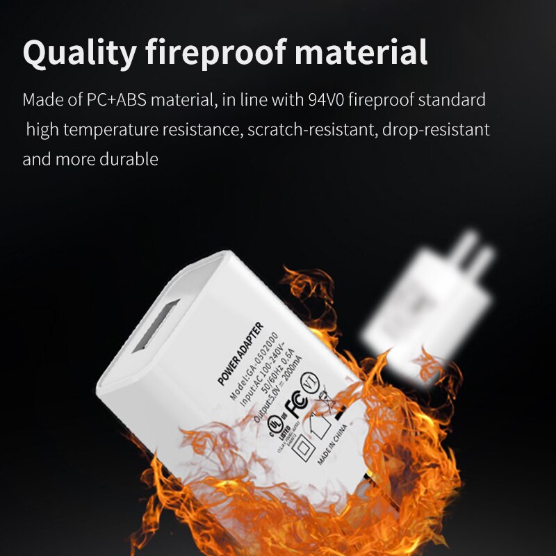 5V2A Mobile Phone Charger UL FCC Approved Mini Lightweight USB Travel Japan Thailand Canada Mexico Universal Adapter Plug