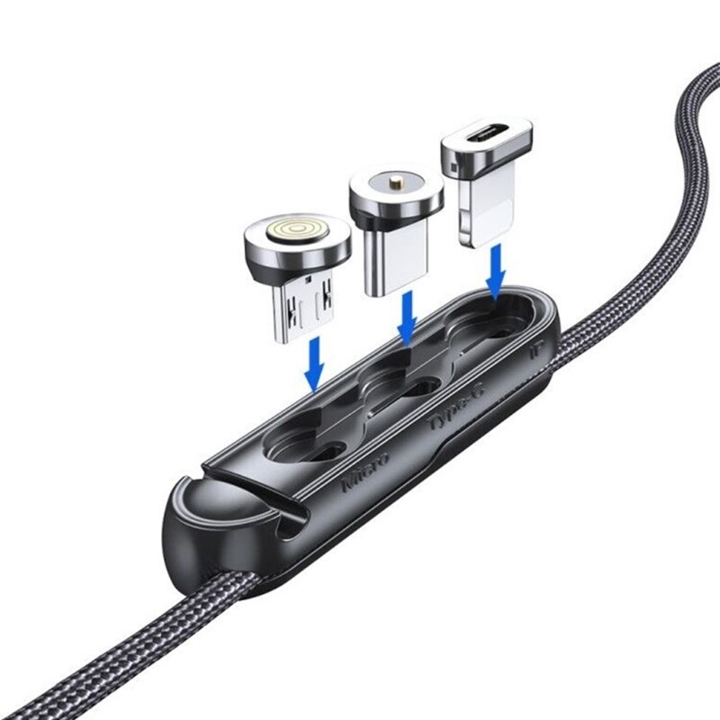 Magnetische Kabel Plug Beschermhoes Voor Micro Usb Type C Draagbare Opbergdoos Magneet Adapter Connector Siliconen