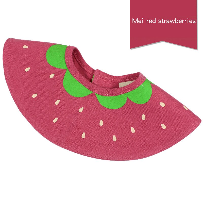 Baby Bandana Slabbetjes 360 Graden Rotatie Fruit Patroon Katoen Baby Peuter Waterdicht Speeksel Voeden Handdoek Accessoires CL5037: Strawberry