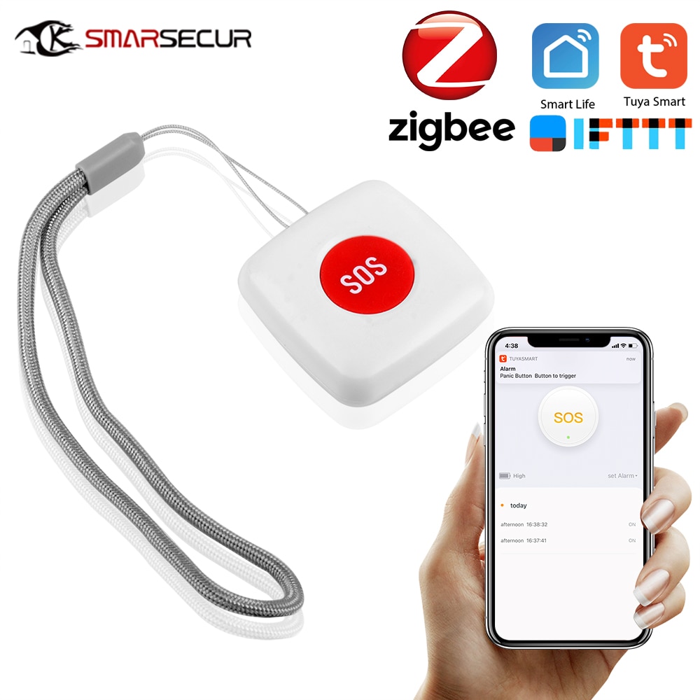 TUYA ZigBee SOS Button Sensor Alarm Elderly alarm Waterproof Emergency Panic Button