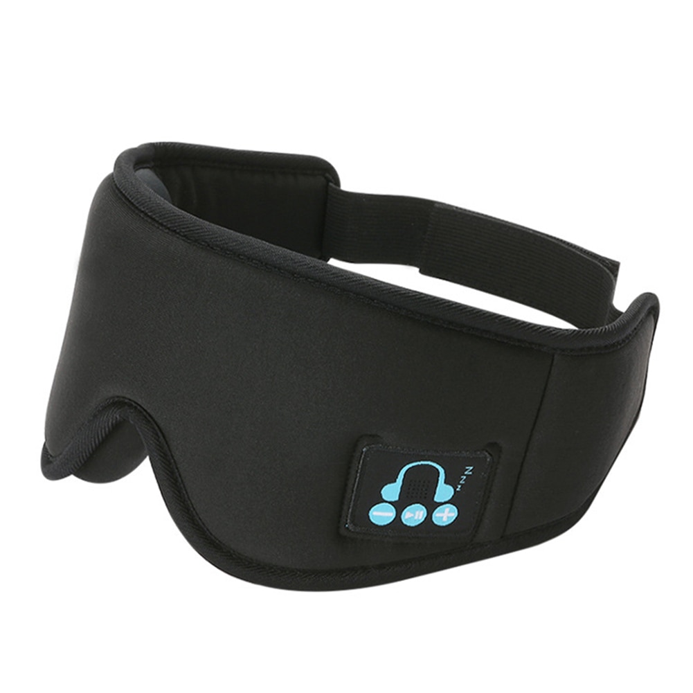Calling 3D Sleep Eye Mask Cover Wireless Bluetooth V5.0 Sleep Headphones Portable Blindfold Travel Eyepatches: Black A