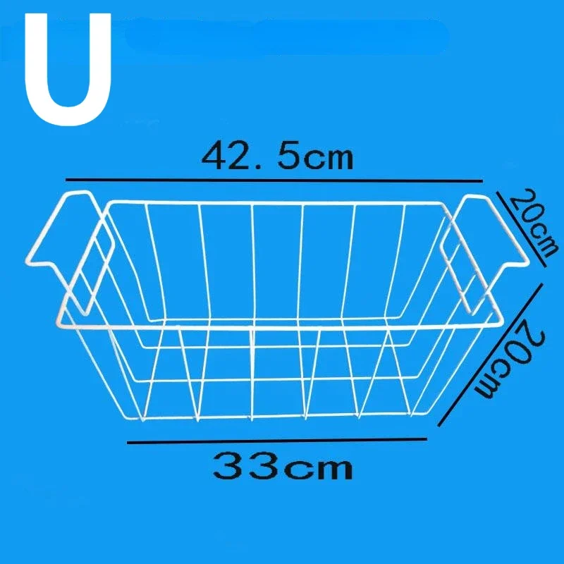 Hängande förvaringskorgar för frysbox fryskorgar för kylskåp matkorg förvaring hängande korg: Silver-