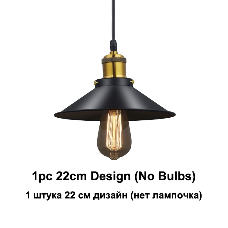 Modern LED Pendant Lamp Black Metal Vintage Lights Luminaria Living Bedroom Hanglamp Russia Dining Bedroom Pendant Lights Lustre: 22cm Pendant Lamp