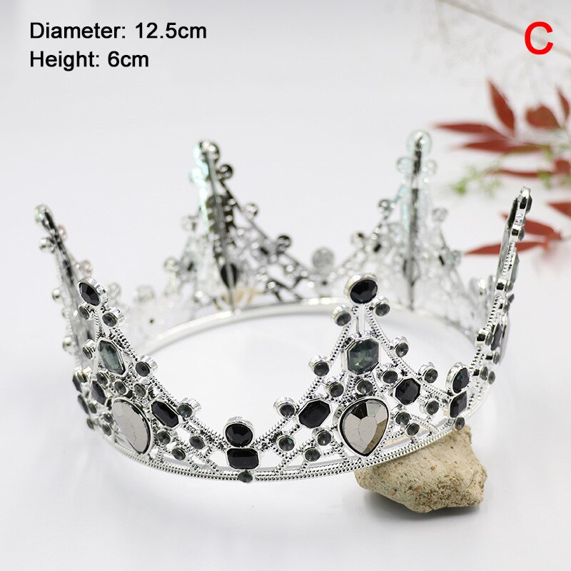 Round Crown Cake Topper Decoration Wedding Cake Queen Tiaras Princess Home Birthday Cake Decorative Party Supplies: Olive