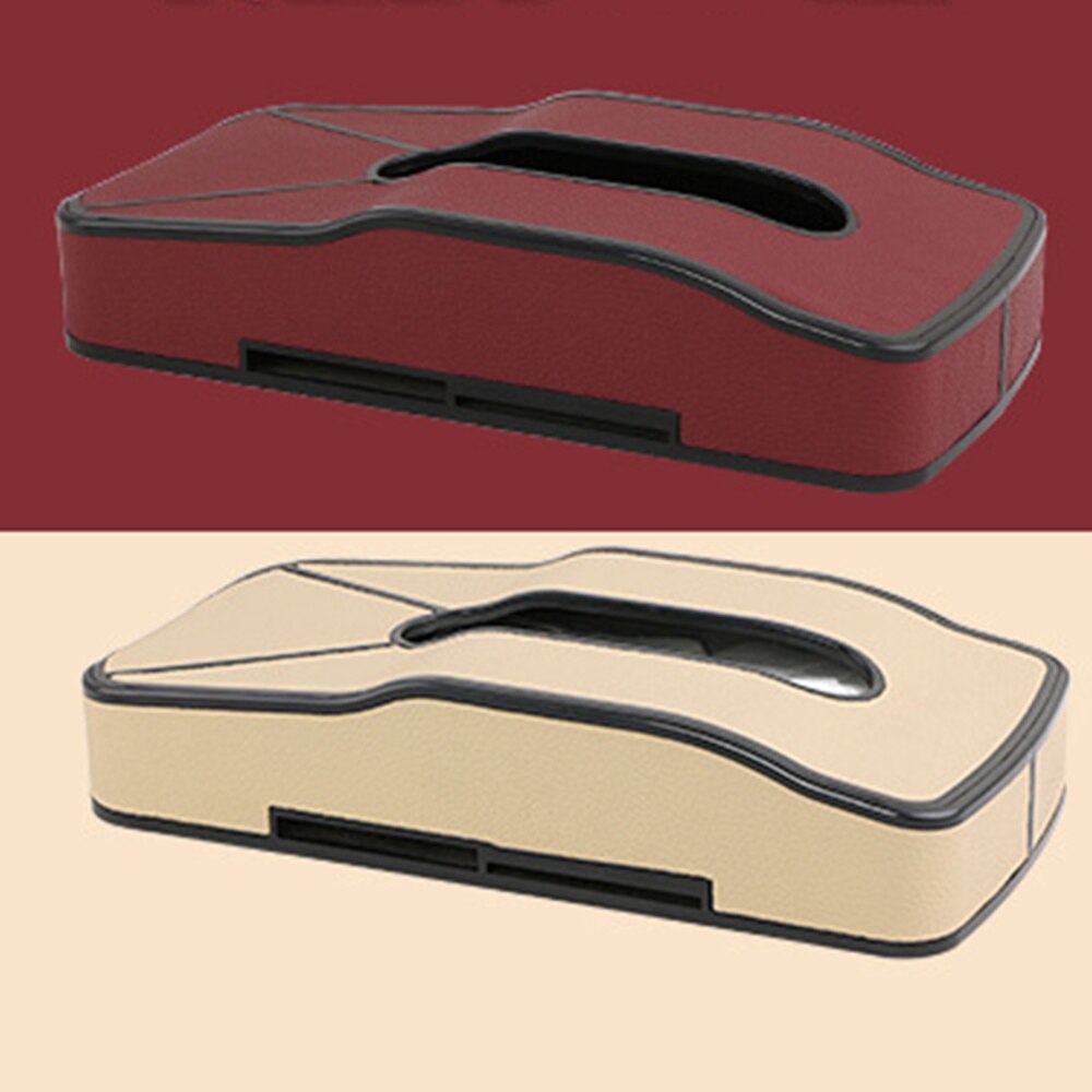 Car Tissue Box Rectangular Paper Holder Cover Case Leather Inserting Car Tray Instrument Panel Armrest Tray for Ho