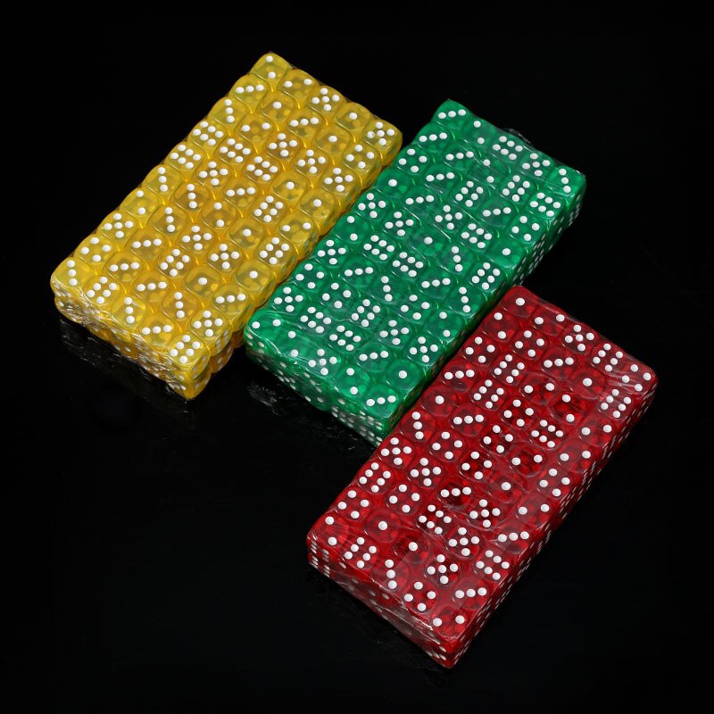 11 Stks/partij Dobbelstenen Set 11 Kleuren Transparant Acryl 6 Zijdige Dobbelstenen Voor Club/Party/Familie Games 16Mm Dobbelstenen