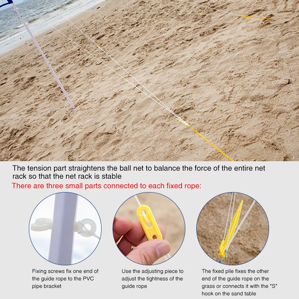 Tennis øvelse volleyball net sæt sommer strand badminton bærbar quickstart justerbar højde foldbar udendørs sports mesh