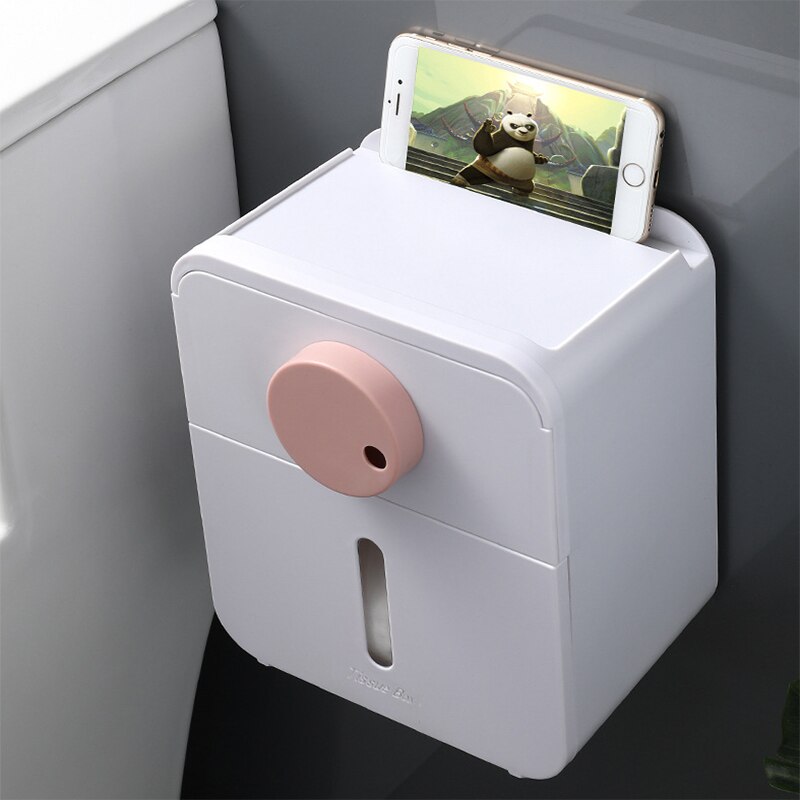 Distributeur mural de mouchoirs de salle de bains | Distributeur étanche de mouchoirs en papier multiplis, boîte de rangement de mouchoirs en papier avec tiroir