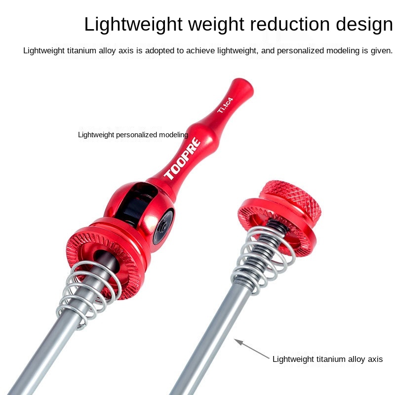 1 pair Toopre Bicycle Quick Release Ultralight Titanium AlloyRoad Titanium Alloy Quick Release Rod Quick Release Universal