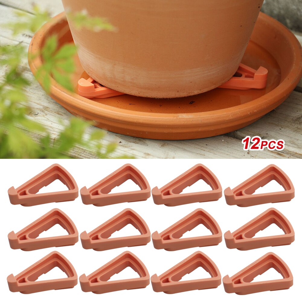 12pcs Plant Pot Feet Stand Garden Flower Pots Triangle Invisible Low Profile Flower Pot Feet Garden Plant Pot Feet Riser Outdoor