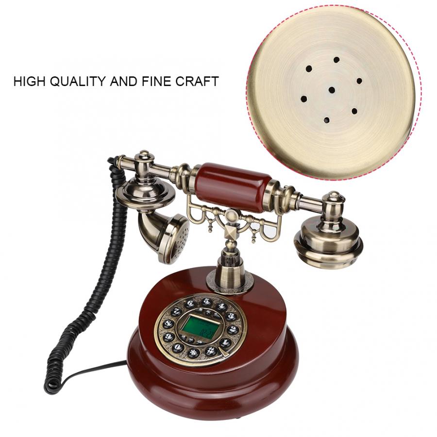 telefono European Retro Style Push Button FSK and DTMF caller ID Telephone Dial Desk Phone Home Office Decor Classical