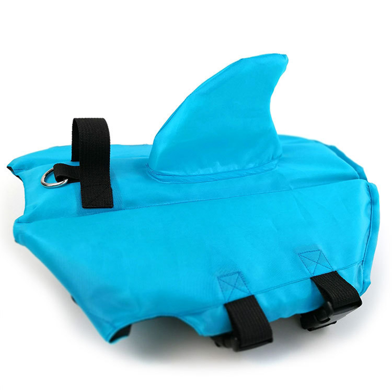 Dog Life Jackets Cute Shark Fin Swimsuit Preserver Flotation Vest For The Pool Beach Boating Dog Supplies Одежда Для Собак: S / Blue