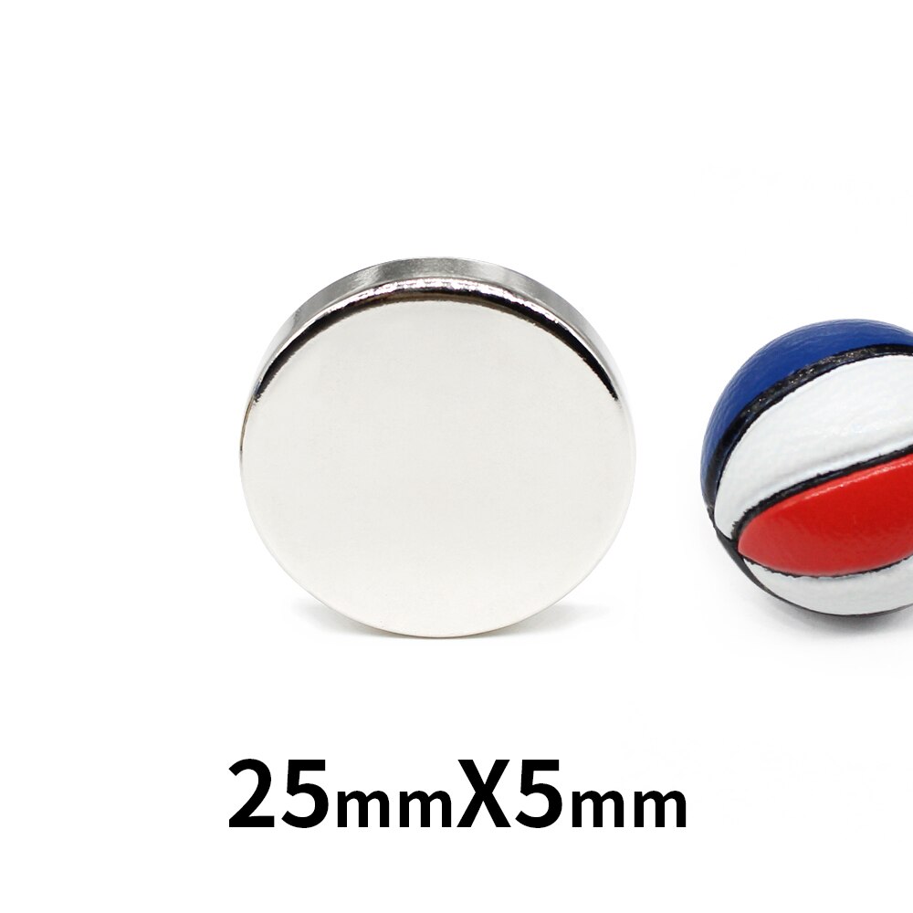 1/2/5/10/15/20PCS 25x5 mm Disc Strong Powerful Magnets N35 Bulk Round Search Magnet 25x5mm Permanent Neodymium Magnet 25*5