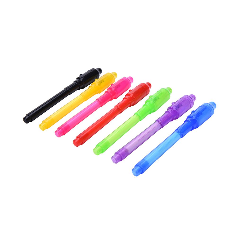 1PC Invisible Ink Pen 2 in 1 Magic Invisible Ink Pen UV Black Light Combo Security Mark School Office Supplies