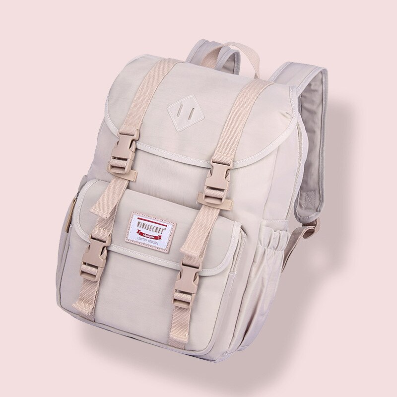 Junior Schooltassen Voor Meisjes Rugzak Student Kinderen Tas Waterdicht Canvas Laptop Rugzakken Reizen Rugzak Mochila: beige