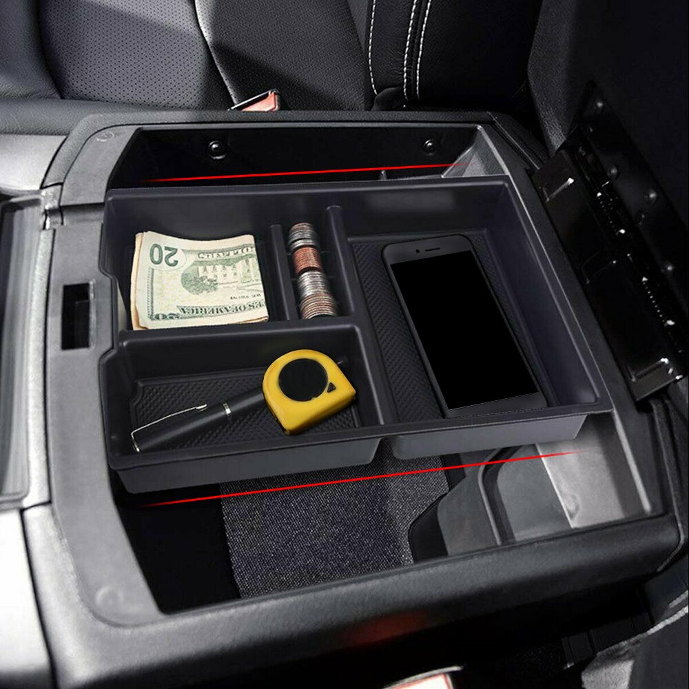 1pcs Black Car Center Console Organizer Tray Replacement Central Armrest Storage Box Holder Fit For Dodge RAM 1500