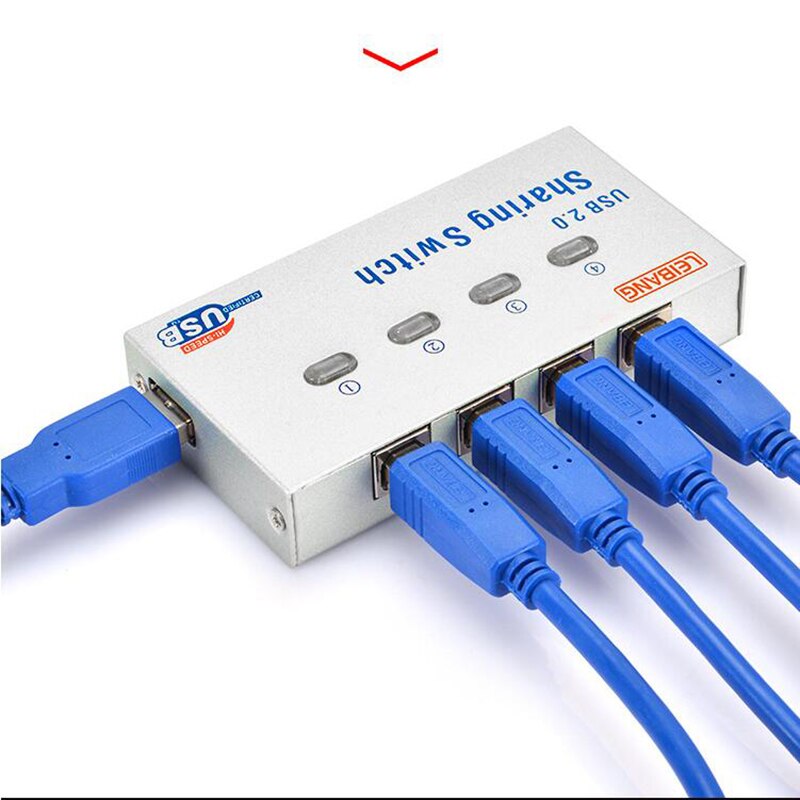 Usb Hub Usb Auto Sharing Switch Voor 2/4 Computer Delen Printer Ondersteunt 2/4 Computers Te Delen 1 Usb Apparaat: 4HUB