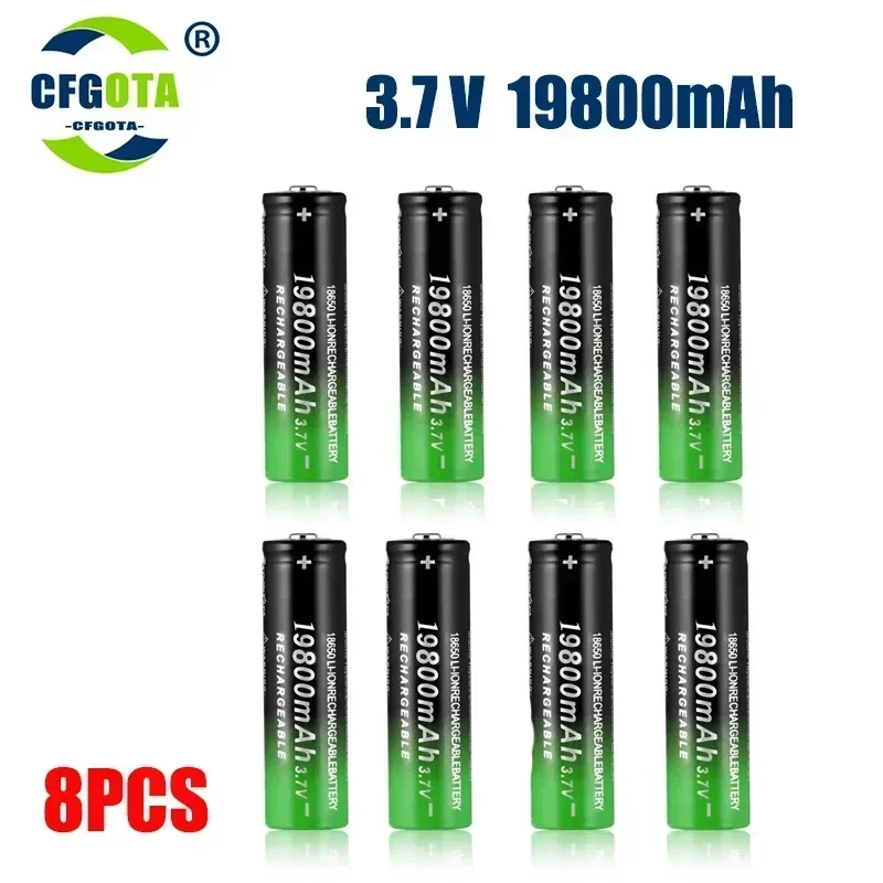 18650 Baterías de Litio Linterna 18650 Batería Recargable 3.7V 19800 Mah para Linterna + Cargador USB: Azul cielo