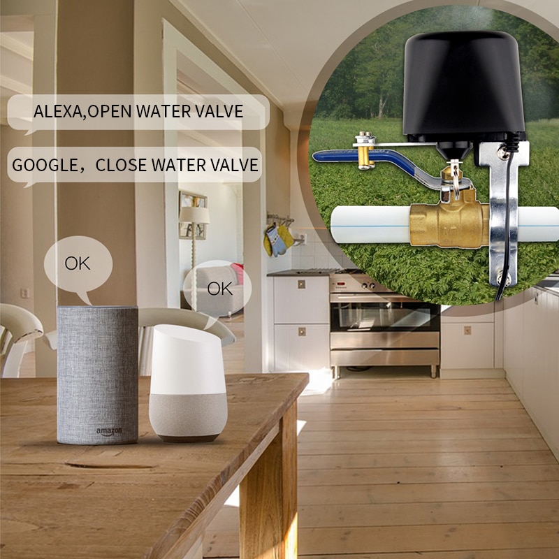 WIFI Mobile APP Timing Switch Valve Smart Valve Smart Home Automation System Valve Gas Water Control Valve for Alexa Google Home