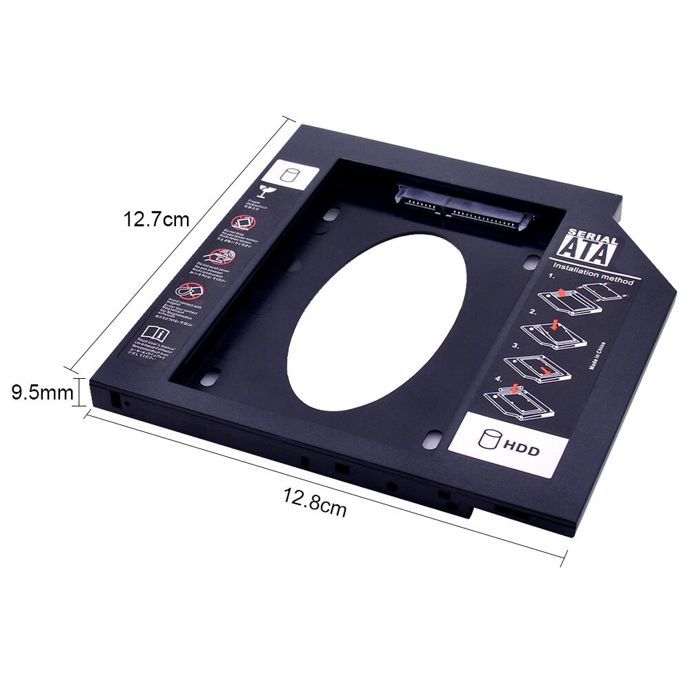 Chipal adaptador universal segundo 2nd hdd caddy 9.5mm sata 3.0 para disco rígido de 2.5 ''ssd computador portátil, cd rom dvd