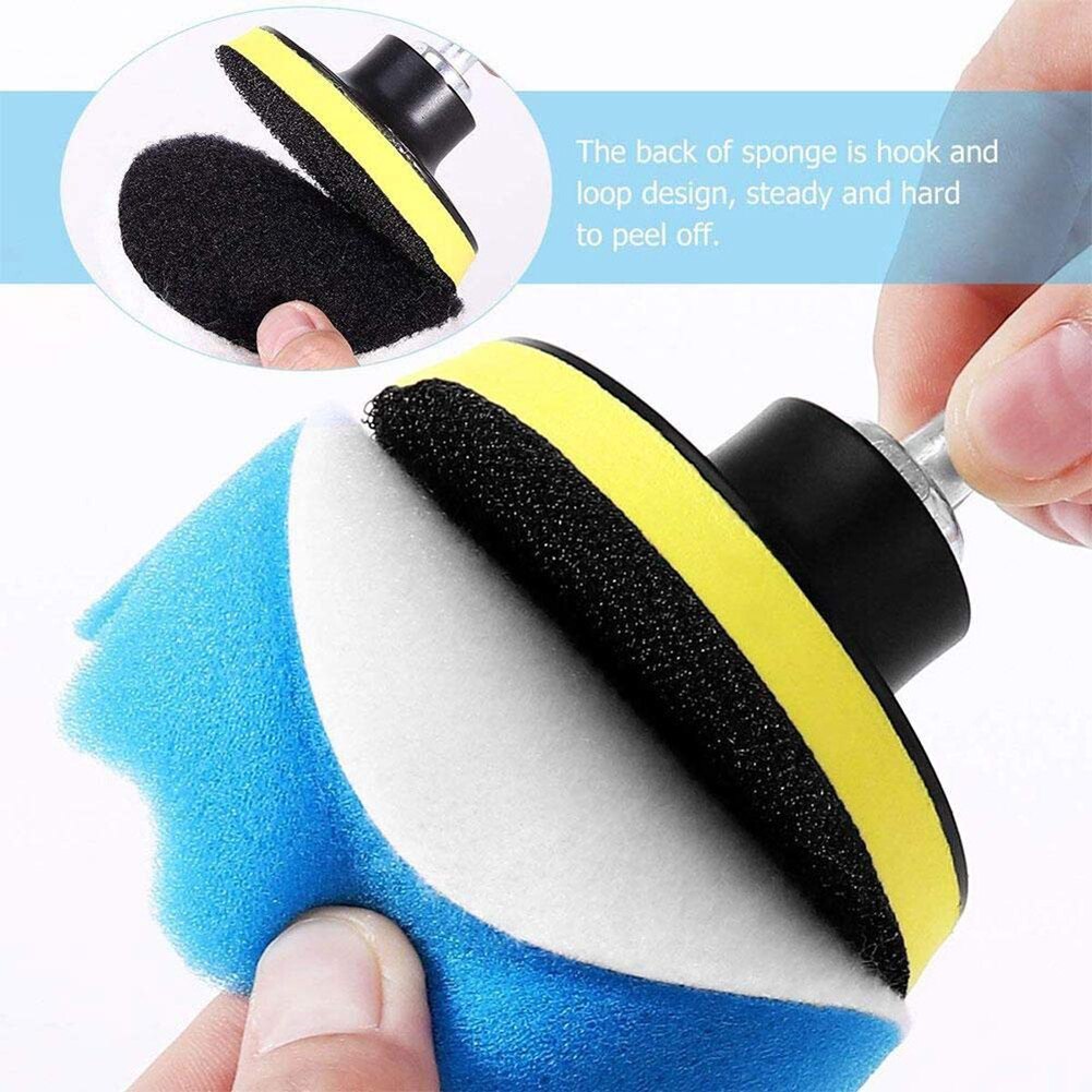 8-11pcs Buffing Sponge Pad Set 3/5 Inch Car Polishing Pad Kit Auto Buffing Waxing with M14 Drill Adaptor For Car Cleaning Tools