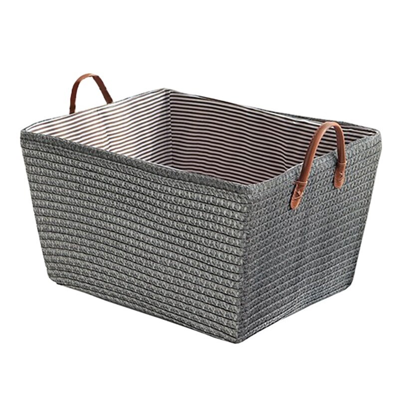 Retangular tecido cesta de armazenamento organizador cestas de armazenamento reutilizáveis artigos diversos livro brinquedos caixa de armazenamento para casa: Gray