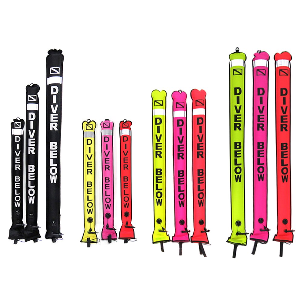 DIVING SMB 1.2m 1.5m 1.8m Buoy Colorful Visibility Safety Inflatable Scuba Diving SMB Surface Signal Marker Buoy Accessory