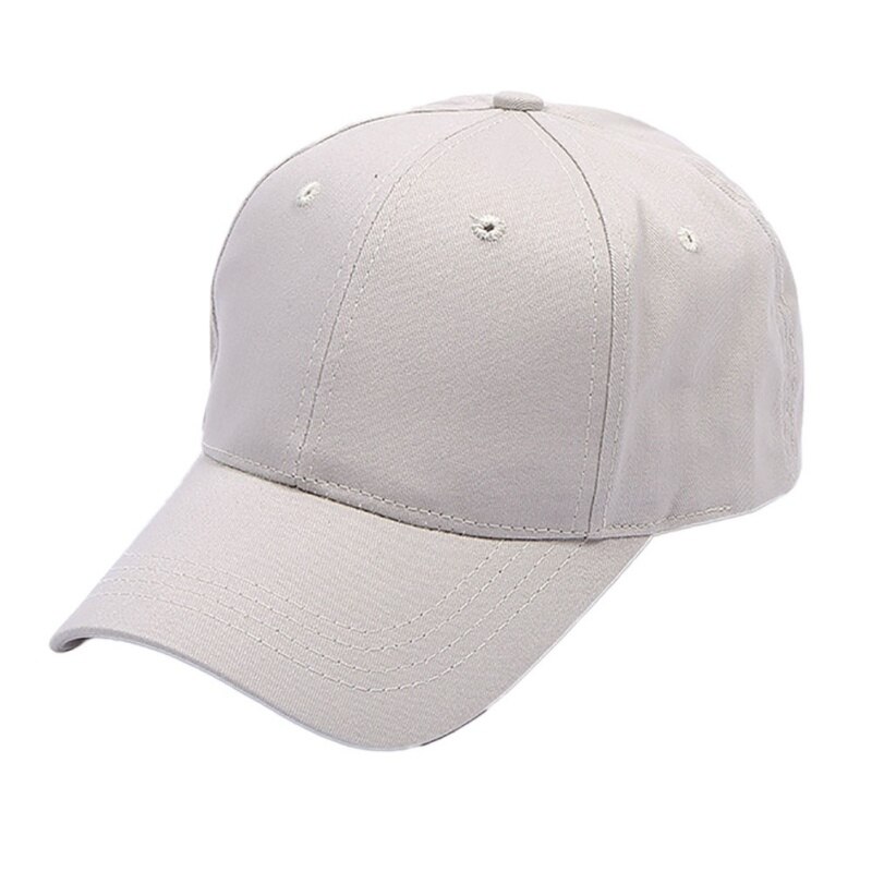 Ponytail Baseball Cap Women Men Solid Color Cotton Breathable Sunshade Sun Hat: Beige