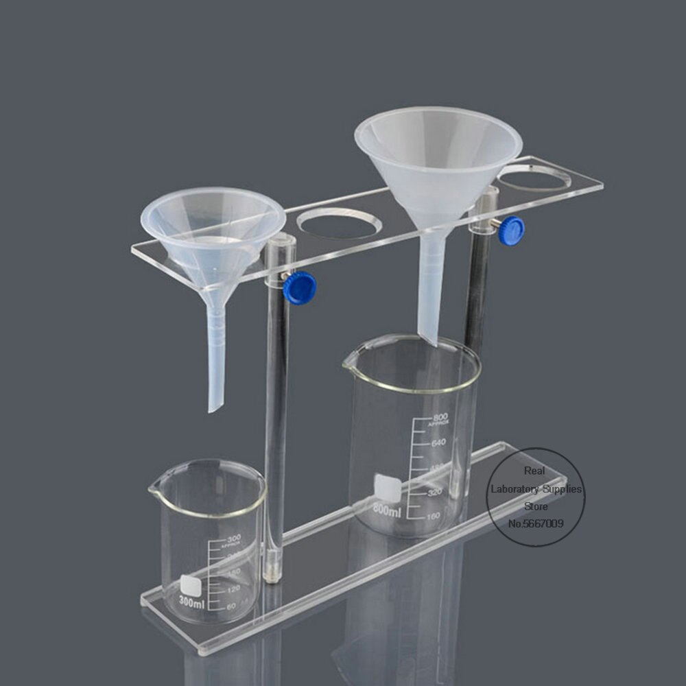 Soporte de embudo de vidrio orgánico, estante de soporte PMMA, suministros de laboratorio con 2 agujeros o 4 agujeros, tamaño de poros de 35mm, 1 ud.