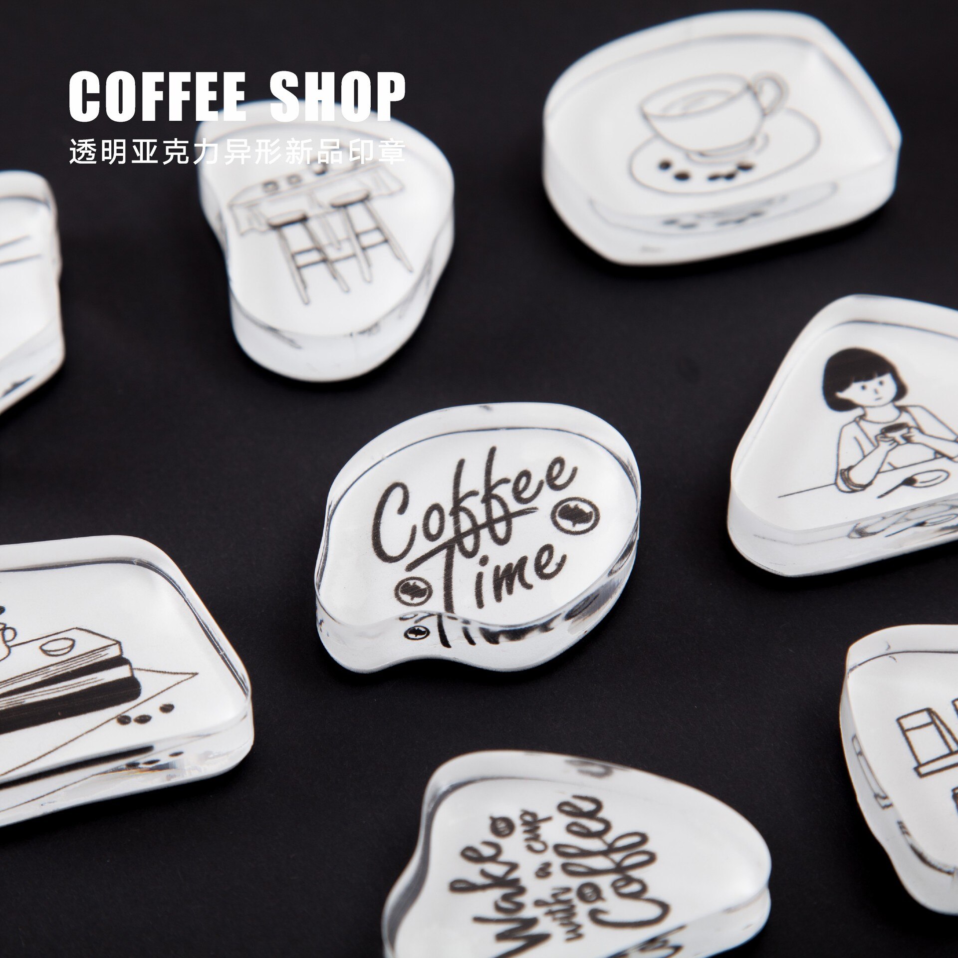 Vintage café vie série timbre anglais Alphabet bricolage acrylique caoutchouc timbres pour papeterie Scrapbooking timbres transparents