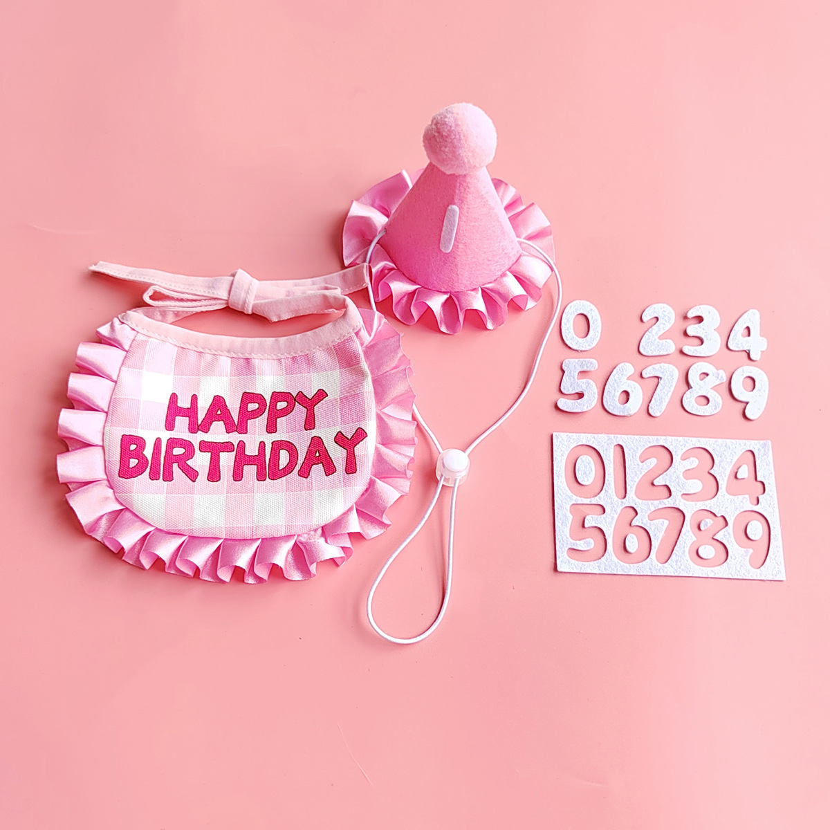 Gato aniversário cachecol chapéu conjunto cão festa de aniversário suprimentos cachecol para animais de estimação bonito filhote de cachorro chapéu de aniversário cachecol decoração para animais de estimação pequenos e médios: ROXO