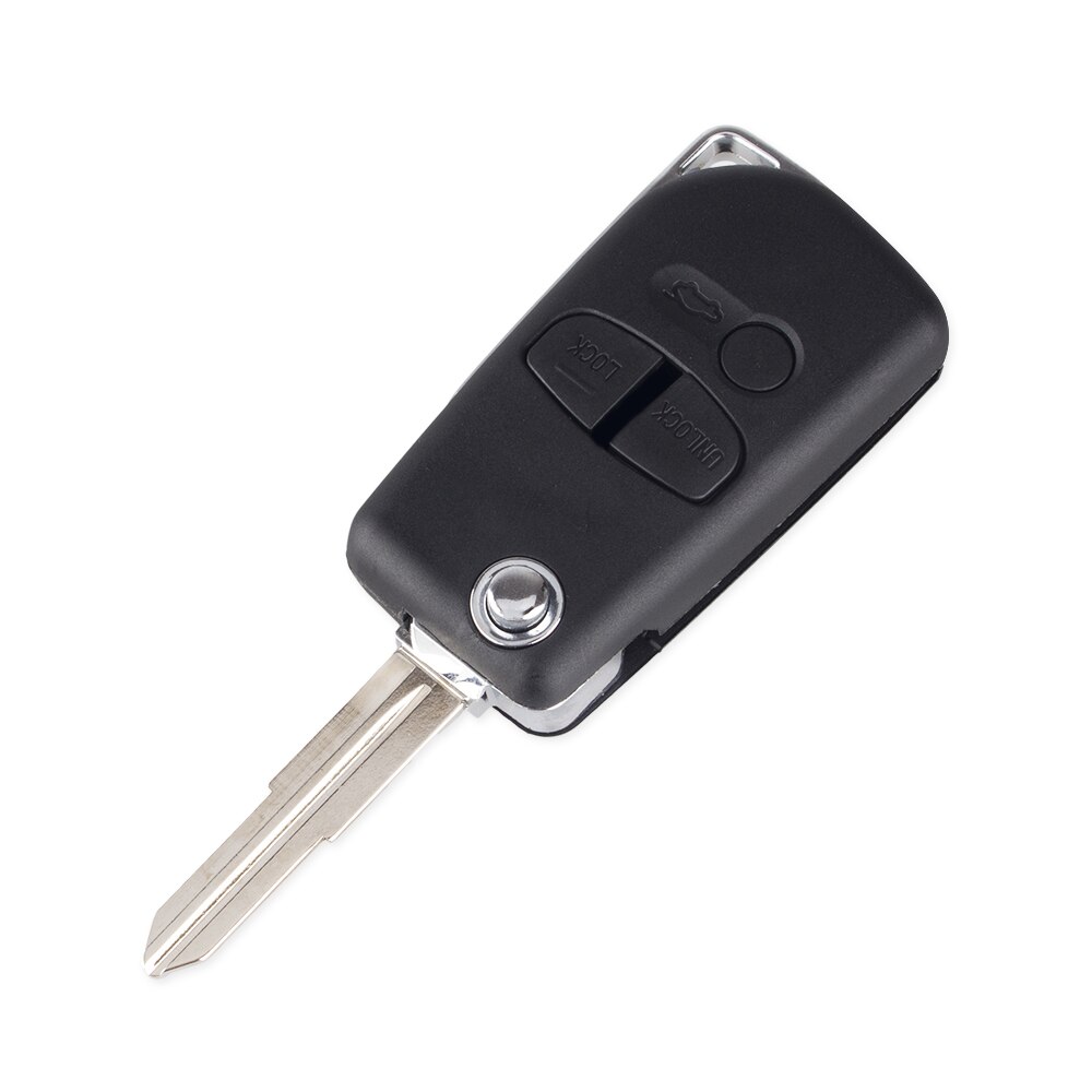 Keyyou-auton kauko-avain mitsubishi pajero sport outlander grandis asx:lle 2/3 painiketta modifioitu läppä taitettava kauko-avainkotelo: 3b oikeaa terää