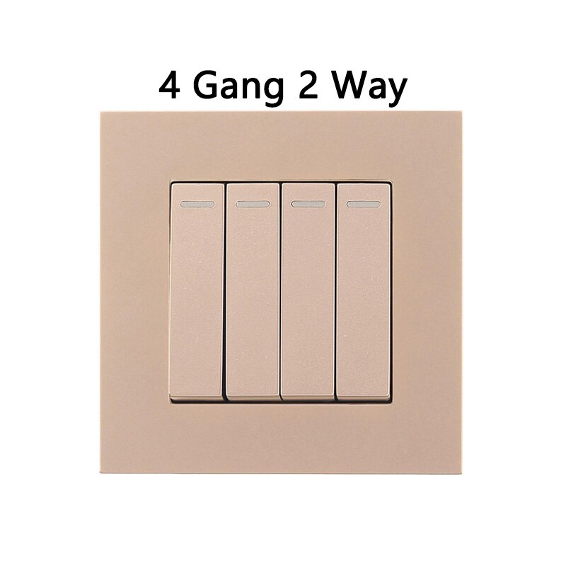 Atlectric 1 2 3 4 Gang ON/OFF EU FR Power Socket Button Power Switch 86 Type Dual Triple Quadruple Socket PC Panel With USB Port: 4 Gang 2 Way