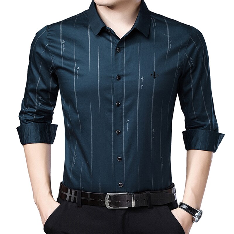 Me skjorte herre stripete kjole skjorter herre langermet slim fit business casual skjorte camisa
