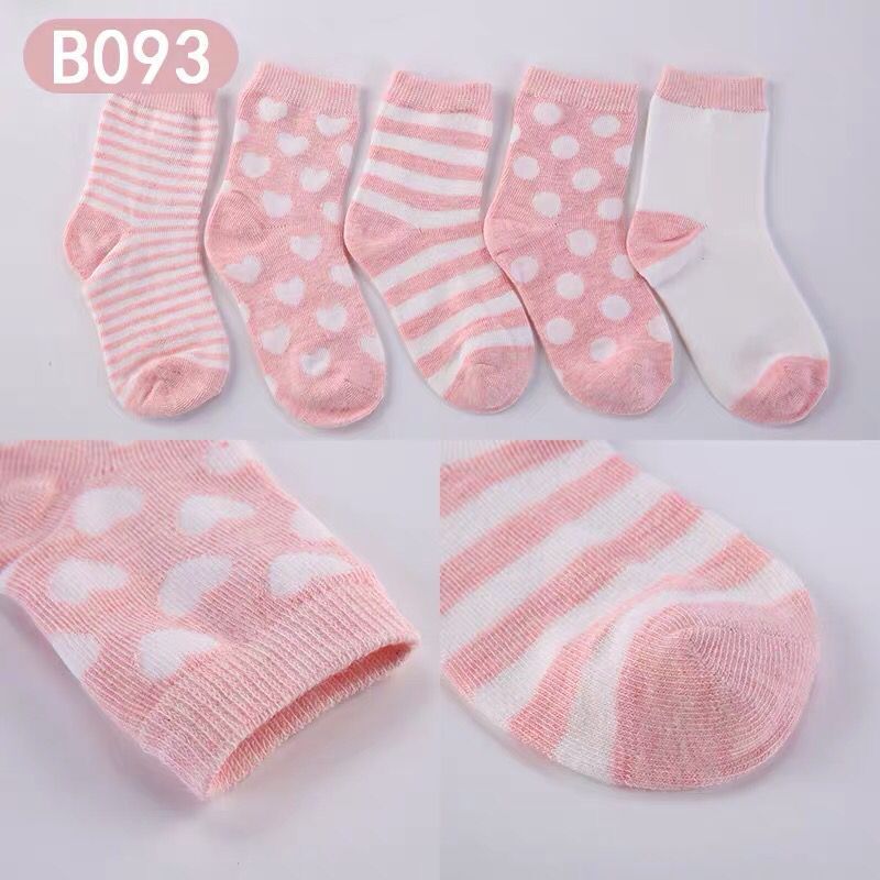 5Pairs/Lot Spring Fall Winter Comfort Cotton Sample Color Solid Newborn Baby Girl Kids Breathable Socks