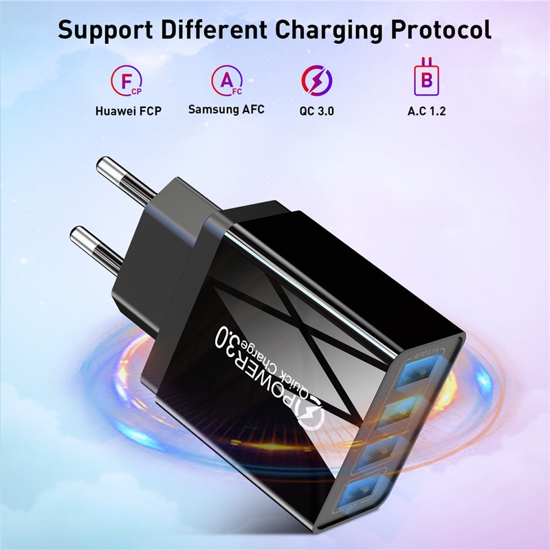 KSTUCNE 3A USB Charger Quick Charge 48W Phone Charger For iPhone XS 11 Pro Max Xiaomi Huawei P20 Lite Samsung s9 S8 Fast Charger