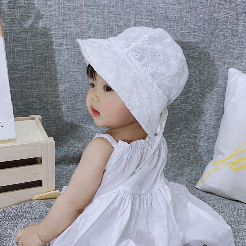 Summer Spring Baby Girl Bonnet Hat Princess Lace Breathable Baby Sun Hat For Kids Infant Toddler Baby Bucket Hat Cap