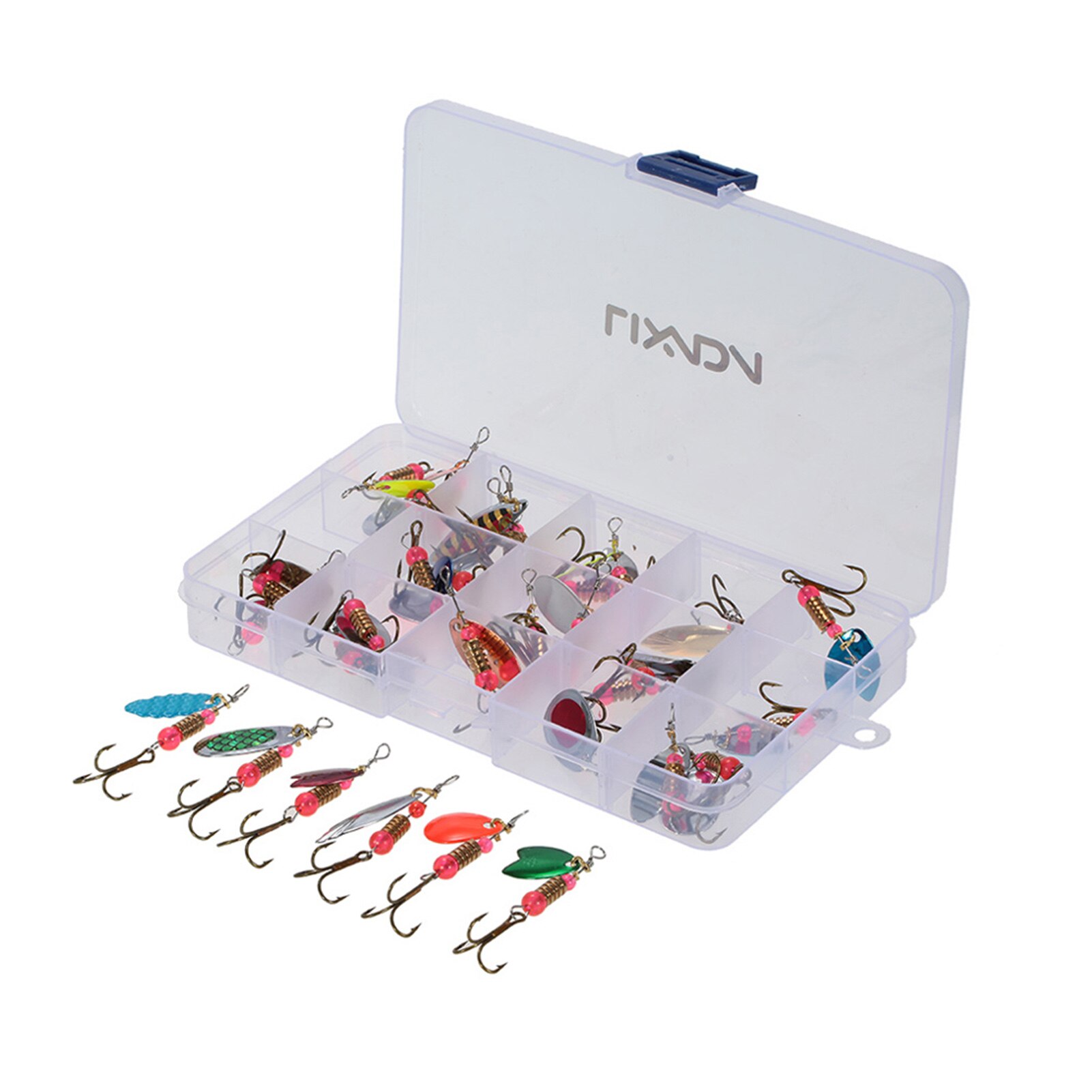 16pcs Fishing Spoons Lures Metal Baits Set for Trout Bass Casting Spinner Fishing Bait with Storage Bag Case Fishing Accessorise: 30pcs set