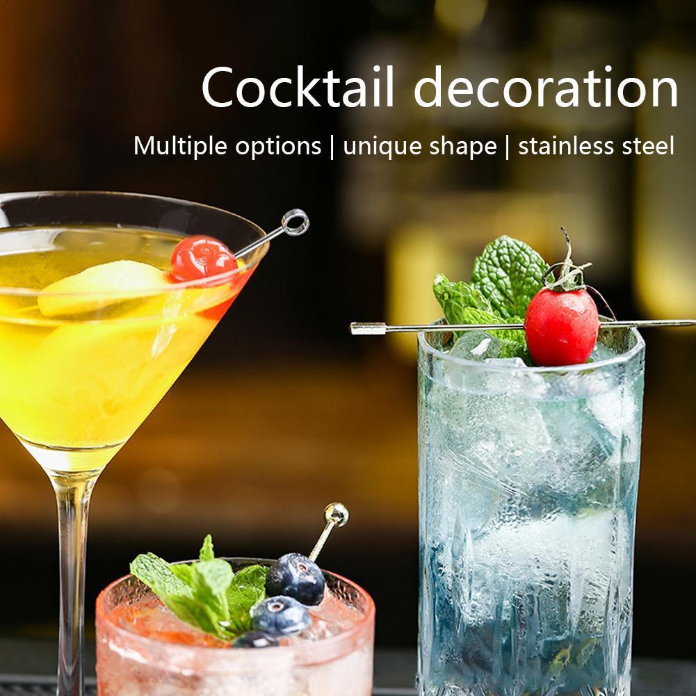 Steel Olive Needle Fruit Sign Cocktail Sign Fruit Decoration Steel Sign Bar Beverage Stirring Tool