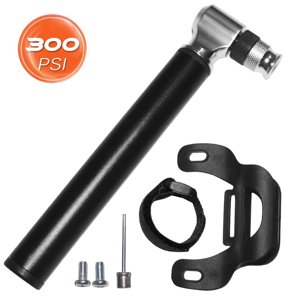 Mini bärbar cykelpump 300 psi aluminiumlegering cykelcykelpump passar presta & schrader ventil mtb mountainbikepump: Default Title