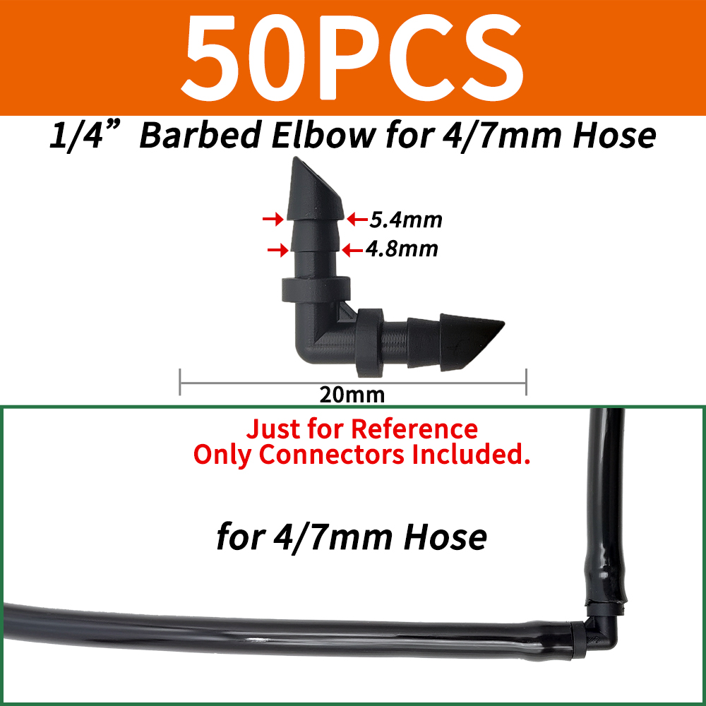 50pcs Barbed Connectors Irrigation Fittings Drip Irrigation Barbed Connectors 4/7mm Tubing Fittings for Flower Pot Garden Lawn: PURPLE