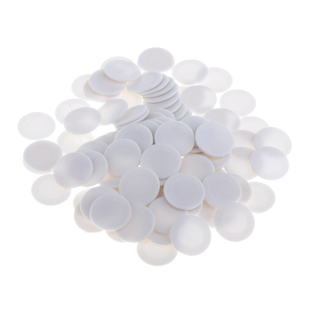 100pcs. Poker Chips Plastic Counters Game Chips Game Tokens Plastic Counters Perfect for Playing, Learning, Sorting: White