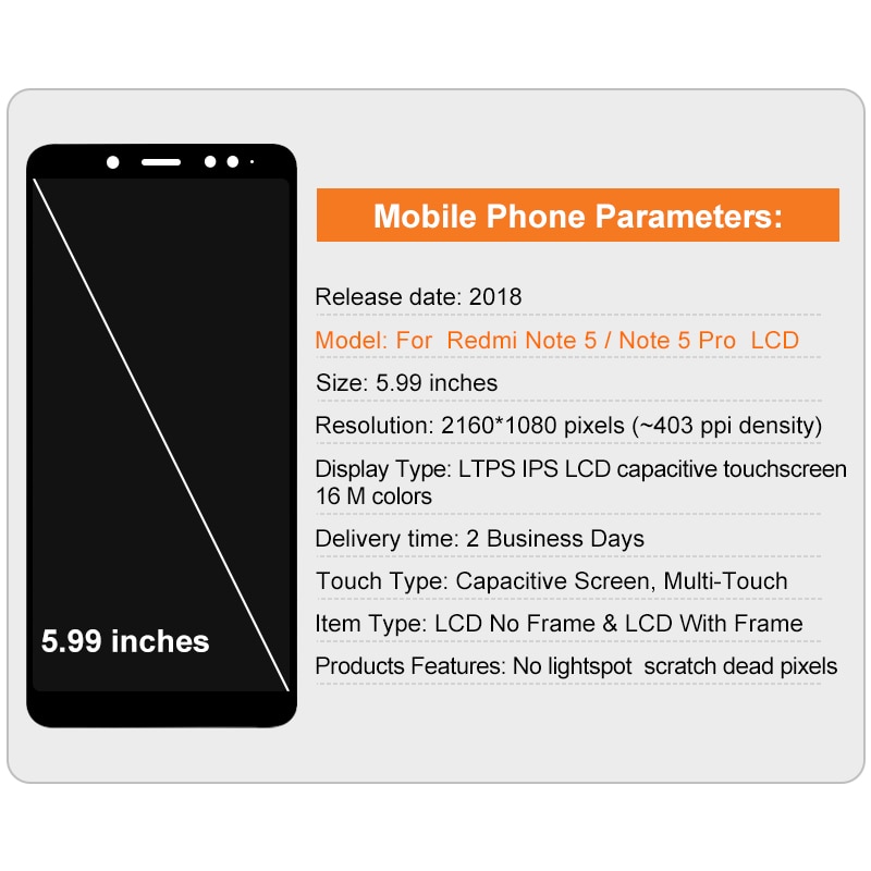 Original Für Xiaomi Redmi Hinweis 5 Profi LCD Anzeige Touchscreen Digitizer Ersatz Teile Für Redmi Hinweis 5 LCD Snapdragon 636